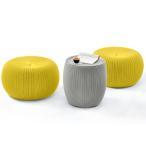 [ затраты ko]keta-Knit Cozy urban сад мех ni коричневый -3 позиций комплект - серый x желтый 