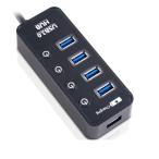 iFormosa USB 3.0 соответствует USB ступица автобус энергия .2.1A зарядка возможно 4 порт iPhone/iPad зарядка возможна черный USB3.0 IF-U3HUB-4P