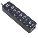 iFormosa USB 3.0 соответствует USB ступица HUB автобус энергия 2.1A зарядка возможно 7 порт iPhone/iPad зарядка возможна черный USB3.0 IF-U3HUB-7P