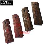 ショッピングアルター ☆ アルタモント キンバー 1911 ガバメント用 木製グリップ パネル ラプター ロゴ入り 赤系 / 茶系 (ALTAMONT Kimber Raptor チェッカー COLT M1911A1)