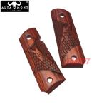 アルタモント S&W 1911 コンパクト/オフィサーズ用 木製グリップ Eシリーズ スネイクスキン パネル レッド (ALTAMONT COLT M1911)