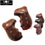 ☆アルタモント S&W Jフレーム ラウンドバット用 木製グリップ BATELEUR チェッカー メダル付き スーパーローズウッド (ALTAMONT オーバーサイズ)