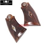 ☆アルタモント S&W Nフレーム M1917 スクエアバット用 木製グリップ Legacy パネル チェッカー メダル付き アメリカンウォルナット (ALTAMONT ブラウン)