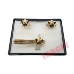 タイピン・カフスセット 陸上自衛隊マーク 金・銀 ケース付 （ネクタイピン カフスボタン）