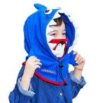 TRIWONDER フードウォーマー 子供用 防寒 帽子 フェイスマスク ブルー - サメ