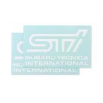 STSG14100280[STI- Subaru ]STI стикер B/ белый 7×12.5cm*2 листов ввод STI наклейка-логотип [ почтовая доставка OK]SUBARU оригинальный товар ( старый номер товара :STSG11100801)
