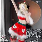 サンタ コスプレ セクシー サンタ 衣装 サンタランジェリー 【カチューシャ/トップス/スカート/Tバック/ストッキング】 5点セット セクシー サンタ