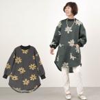シニア 服 80代 70代 60代 高齢者 婦人服 スモック レディース おばあちゃん 母 誕生日 プレゼント 女性 杢ニット 裏起毛 フラワー 首リブ チュニック割烹着