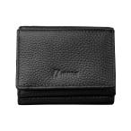 【開運財布】ミニ財布本革 ブラック色 三