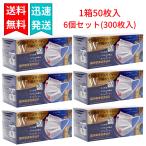 快適 ダブルワイヤー不織布マスク 50枚入×6個（合計300枚入り） ふつうサイズ ホワイト 3次元立体構造  ヒロコーポレーション 抗菌マスクケース付き