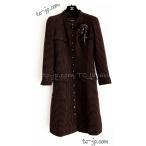  Chanel пальто CHANEL как новый Vintage * Brown * черный * тысяч птица ..*CC кнопка One-piece F38