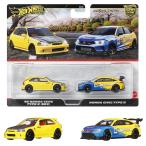 ホットウィール(Hot Wheels) プレミアム 2パック 99 ホンダ シビック タイプR(EK9)/ホンダ シビック タイプR 乗り物おもちゃ ミニカー 3歳から マルチ JBL00