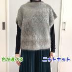 ショッピング毛糸 毛糸 エクセレントモヘアカウント１０グラデーションで編む透かし模様のゆったりベスト セット 無料編み図 編み物キット