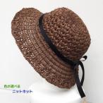 毛糸 エコアンダリヤとネットを使ったエレガントな編み付け帽子 セット 無料編み図