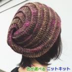 毛糸 メイクメイクで編むかぎ針編みのねじり帽子 ウール セット 毛糸で作る小物 編み物キット