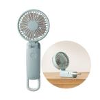 リズム ハンディーファン シルキーウィンド 水色 風量4段階 充電式 二重反転ファン 9ZF036RH04　青森倉庫