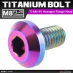 64チタンボルト M8×15mm P1.25 テーパーヘッド 六角穴 ボタンボルト 焼きチタンカラー ライトカラー 1個 JA746