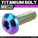 64チタンボルト M8×25mm P1.25 テーパーヘッド 六角穴 ボタンボルト 焼きチタンカラー ライトカラー 1個 JA752