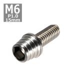  колпак болт M6×15mm P1.0 конус ракушка нержавеющая сталь серебряный 1 шт TB0249