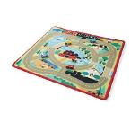 Melissa ＆ Doug Round the Town Road Rug and CarアクティビティPlayセットwith 4 Wooden Cars (39 x 91.44 CM)