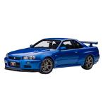 オートアート AUTOart 1/18 ニッサン スカイライン GT-R (R34) Vスペック II ベイサイドブルー 完成品 77408