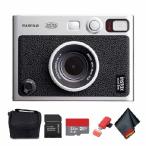 FUJIFILM INSTAX MINI EVO Hybrid Instant Camera (Black) Bundle with 32GB Memory Card + Camera Case + USB Card Reader, SD/microSD + Microfiber Cleaning