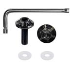 HiLiBoom M6 ナンバープレートボルト 盗難防止ネジ チタン合金製 雪の結晶デザイン 車用 2本セット ブラック