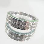 K18WG パライバトルマリン デマントイドガーネット ダイヤモンド リング ダブルサイド G5292 送料無料