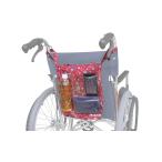 サギサカ 車椅子用お出かけトートバック　簡単取付ハンドルにかけるだけ　全2色　 花柄/デニムドット柄   透明ポケット付きで便利♪