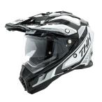 THH   インナーサンバイザー採用 オフロード ヘルメット TX-27  Men of Metal ブラック/ホワイト 　 PSC SG規格認定