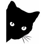 ショッピングステッカー ステッカー　猫　覗き猫ステッカー　ネコステッカー　防水ステッカー（サイズ：約15.0cm×12.0cm） 　※お届け先全国一律送料無料！！沖縄・離島も無料！！