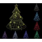 LED USB クリスマスツリー デスクトップ カフェ オフィス クリスマス ツリー 3D 7色ライ ...