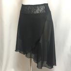 バレエ ダンス　ヨガ　ボトムス　プルオンスカート　巻きスカート バレエスカート ブラックレース