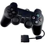 PS2 アナログ コントローラー 互換品 PS1 対応 有線 ケーブル ブラック プレステ2