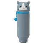 リヒトラブ　A-7712-4　SMART FIT PuniLabo　スタンドペンケース　ハチワレネコ