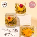 リムテー ギフト カーネーション 花 咲く 花茶 工芸茶10種 詰め合わせセット フラワー ジャスミン茶 ネコポス便 誕生日 プレゼント
