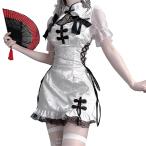 セクシー チャイナ チャイナドレス メイド チャイナ 服 コスプレ ゴスロリ 可愛い フリル リボン ロリータ ワンピース