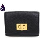 【質Shop天満屋】【人気】FENDI(フェンディ) カーフレザー：ブラック ピーカブー マイクロ 三つ折り財布 コンパクトウォレット 8M0426