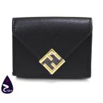 【質Shop天満屋】【極上美品】FENDI(フェンディ) カーフレザー：ブラック FFダイヤモンド財布 コンパクトウォレット 8M0480