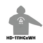 【TUTC】スカルフーディー ヘザーグレーxホワイト HD-111HGxWH 10oz