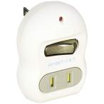 電源タップ 雷ガード 2個口 白 HS-TMP2M3PBT-W 00-5091