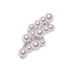 真珠 ブローチ K18WG 4.5〜6.5ｍｍ ダイヤ0.52ct あこや アコヤ 宇和島 パール  ...