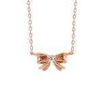 ショッピングホワイトデー お返し ネックレス 10金 K10 ピンクゴールド ダイヤモンド リボン 華奢 LSP6002DPK Lovers & Ring 彼女 妻 ホワイトデー お返し