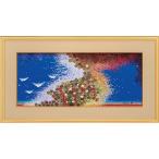 平松礼二　絵画　色彩のカルテット-睡蓮　【複製】【美術印刷】【巨匠】【横長】