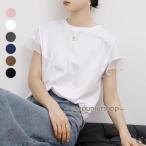 レディースファッションTシャツ 半袖 フレンチスリーブ レディース 袖切り替え シアー クルーネック カットソー 体型カバー キレイめ ゆったり