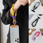 スマホ ストラップ 落下防止 後付け 手首 おしゃれ リング 紐だけ 単品 手提げ アイフォン 携帯 雑貨 iPhoneケースに iphone android 全機種対応 ピンク イエロ