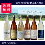 白ワインセット　一升瓶　長野ワイン　1800ml ×6本　1ケース　送料無料　国産　ワイン　飲み比べ　白ワイン 一升瓶ワイン