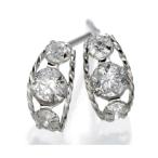 K18ローブダイヤモンドピアス K18WG【メーカー直送】