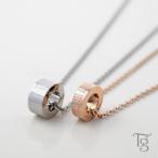 ペアネックレス ステンレス 刻印 金属アレルギー対応 シンプル 大人 リングタイプ ローマ数字 合わせデザイン 2本セット 安い