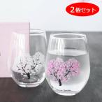 丸モ高木陶器 グラス 冷感 桜 2個セット プレゼント フリーグラス コップ おしゃれ 日本製
